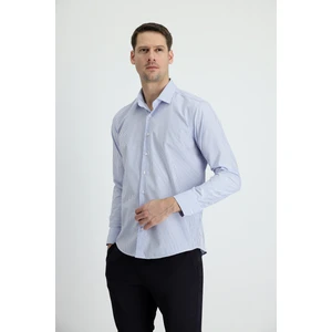 Uzun Kol Slim Fit Dar Kesim Çizgili Pamuklu Kolay Ütülenebilir Gömlek