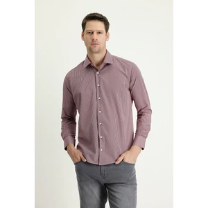 Uzun Kol Slim Fit Dar Kesim Desenli Pamuklu Kolay Ütülenebilir Gömlek