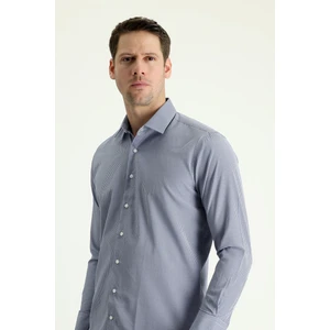 Uzun Kol Slim Fit Dar Kesim Desenli Pamuklu Kolay Ütülenebilir Gömlek