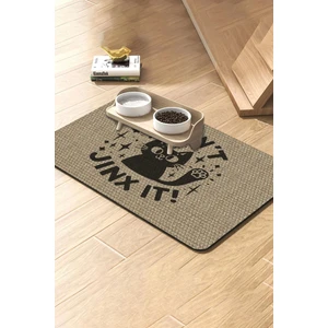Matgo Pati Süper Mood Deri Nazar Etme Krem Beslenme Matı Kaymaz Su Geçirmez Kedi Köpek Mama Paspası 50X70CM