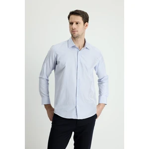 Uzun Kol Slim Fit Dar Kesim Çizgili Pamuklu Gömlek