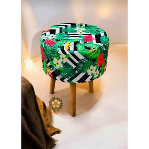 Coco Puf, Peluş,3 Ayak, yeşil,oturma Odası, Makyaj Masası Puf