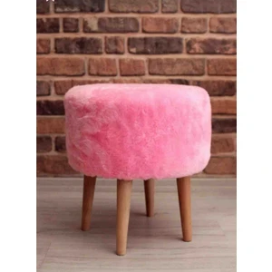 Coco Puf, Peluş,4 Ayak, pembe,oturma Odası, Makyaj Masası Puf