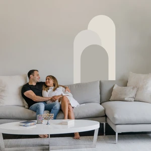 Boho Bohem Tarz Oval 3 Renk Duvar Sticker