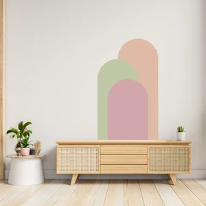 Boho Bohem Tarz Oval 3 Renk Duvar Sticker
