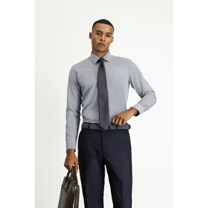 Uzun Kol Slim Fit Dar Kesim Klasik Desenli Pamuklu Kolay Ütülenebilir Gömlek