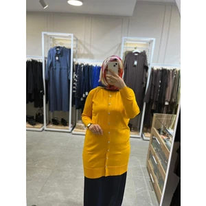 Önden Düğmeli Triko Hırka 300 Sarı