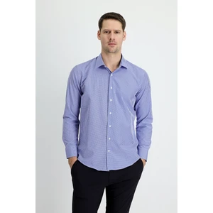 Uzun Kol Slim Fit Dar Kesim Ekose Pamuklu Kolay Ütülenebilir Gömlek