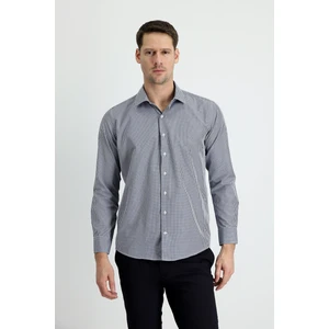 Uzun Kol Slim Fit Dar Kesim Ekose Pamuklu Kolay Ütülenebilir Gömlek