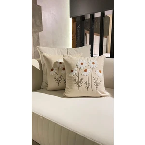 2'li Papatya Desenli Punch Kırlent Kılıfı