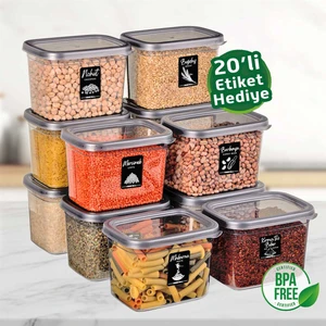 Saklama Kabı Dikdörtgen 1200 Ml Etiket Hediyeli