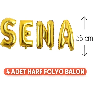 Özel Isim 4 Harf Seçenekli Folyo Balon 8 Renk Seçenekli Dogum Günü Süsü