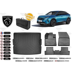 Ko Kaliteoto Peugeot 3008 Hybrid 2025 Model Alt Bagaj Havuzu+Paspas Seti Profesyonel Serisi Hediyeli
