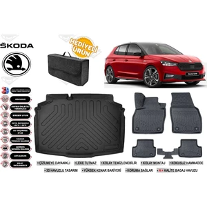 Ko Kaliteoto Skoda Fabia 2025 Model Bagaj Havuzu+Paspas Seti Profesyonel Serisi Hediyeli