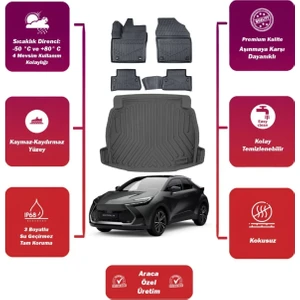 Toyota Chr 2025 Model Bagaj Havuzu+4d Araca Özel Havuzlu Paspas Takımıı Maxii