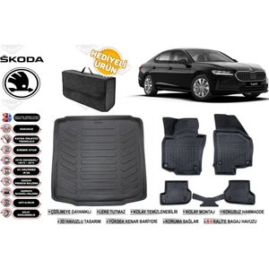Skoda Superb 2025 Model Bagaj Havuzu+Paspas Seti Profesyonel Serisi Hediyeli