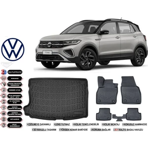 Volkswagen T-Cross 2025 Model Üst Bagaj Havuzu Araca Özel Siyah Kokusuz Havuzlu Paspas Takımı