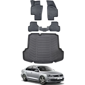 Volkswagen Jetta 2012 Model Cepli Bagaj Havuzu Araca Özel Siyah Paspas Takımı