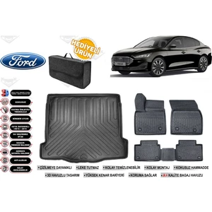 Ford Focus 5 Sedan 2020 Model Ince Stepneli Bagaj Havuzu+Paspas Seti Profesyonel Serisi Hediyeli