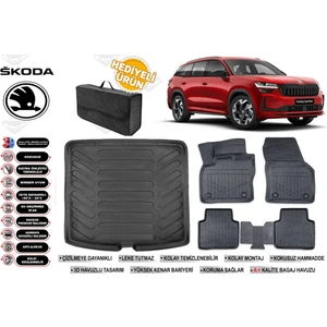 Skoda Kodiaq 2025 Model Bagaj Havuzu+Paspas Seti Profesyonel Serisi Hediyeli