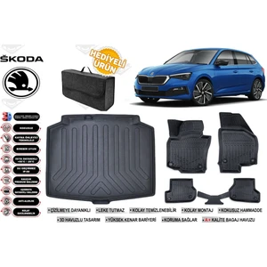 Skoda Scala 2025 Model Bagaj Havuzu+Paspas Seti Profesyonel Serisi Hediyeli