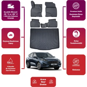 Kuga 2025 Model Bagaj Havuzu+4d Araca Özel Havuzlu Paspas Takımıı Maxii