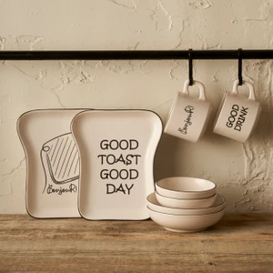 Bella Maison Toast 8 Parça Kahvaltı 2 Kişilik Takımı Siyah