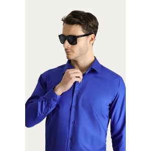 Uzun Kol Slim Fit Dar Kesim Non Iron Saten Pamuklu Gömlek