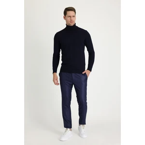 Super Slim Fit Ekstra Dar Kesim Desenli Klasik Kumaş Pantolon