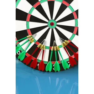 Techno Station Dart Seti 43 cm (17 Inç) Büyük Boy + 4 Dart Oku (18 Gr) Hedef Tahtası Eğlence Seti