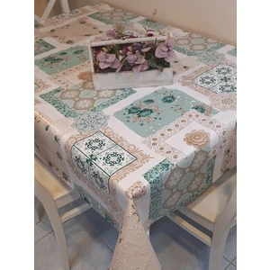 Başak Ev Tekstili Elyaflı Pvc Muşamba - Desenli Silinebilir Masa Örtüsü ( Yeşil )