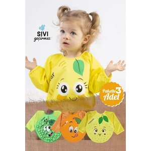 Yenisini Al 3 Adet Giyilebilir Meyve Desenli Kollu Önlük