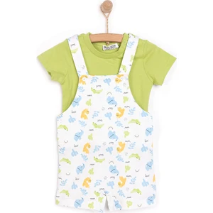 Hellobaby Yenidoğan Fil Desen Şort Salopet - Tshirt Takım Erkek Çocuk