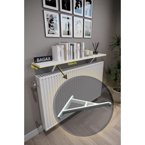 Endless Shopping Duvara Montajsız Beyaz Petek Üstü Uçan Raf Dresuar 120*15 cm