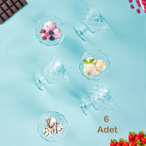 Ayaklı Dondurma Ve Magnolia Kasesi, Şekerlik, Çerezlik 6’Lı Sunum Kasesi 180 Ml