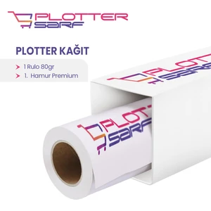 PlotterSarf® 1.Hamur Premium Opak 80 gr Plotter Çizim Kağıdı 31cm x 50mt 1 Rulo