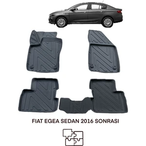 New Deco NewDeco Fiat Egea Sedan 2016 Sonrasi  Için 5,5d Carbon Style Havuzlu Paspas - Tpe Malzeme