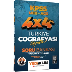 Yediiklim KPSS MEB AGS 4x4 Türkiye Coğrafyası Öğreten Tamamı Çözümlü Soru Bankası Hakan Bileyen