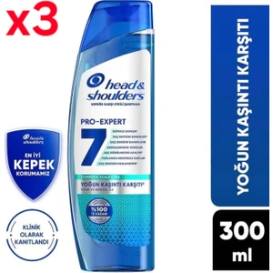 Pro Expert 7 Nane ve Mentol Ile Yoğun Kasıntı Karşıtı Şampuan 300 ml 3 Adet