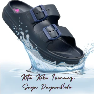 Çift Toka Hafif Eva Yazlık Plaj Terliği Havuz Terliği Lavabo Terliği Lacivert