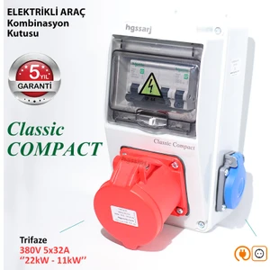 Classic Compact, Trifaze Elektrikli Araç Kombinasyon Kutusu 5X32A + 1X16A - Schneider Marka Sigorta Grubu