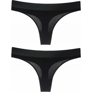 Simi Underwear Kadın Siyah Pamuklu Tanga Külot- 2'li Paket