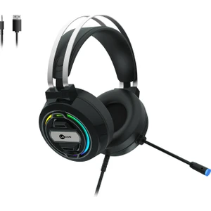 HT401 Kablolu 3.5mm Jack + USB Kulak Üstü RGB LED Aydınlatmalı Gaming Kulaklık Siyah