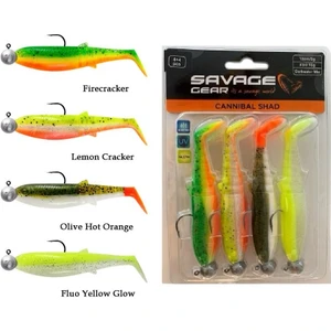 Savage Gear Cannibal Shad  10CM 9GR+10GR Dark Water 4ADET Hazır Silikon Yem Seti