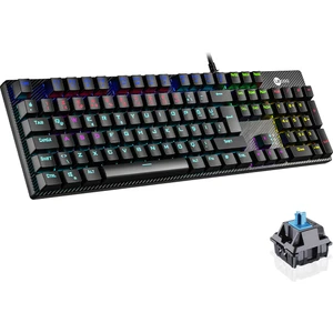 KG1101 Kablolu Blue Switch RGB LED Aydınlatmalı Makro Tuşlu Gaming Mekanik Türkçe Q Klavye Siyah