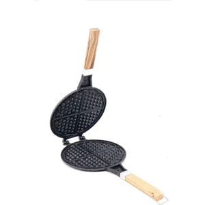 Granit Döküm Lüx Waffle Tavası (Ahsap Saplı)
