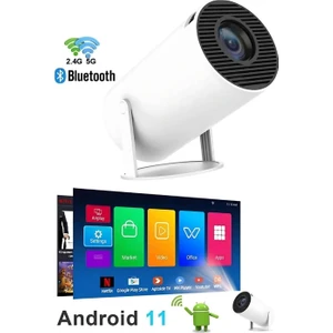 Projeksiyon Cihazı Taşınabilir Sinema Projeksiyon 720P Ev Sineması Bluetooth Android 11 Akıllı Proje
