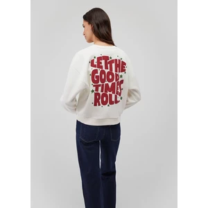 Yılbaşı Temalı Beyaz Sweatshirt 1S10334-70057