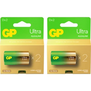 Gp Batteries G-Tech Ultra Alkalin Kalın LR20 - D Boy 1.5V 2 Kart 4 Adet Pil