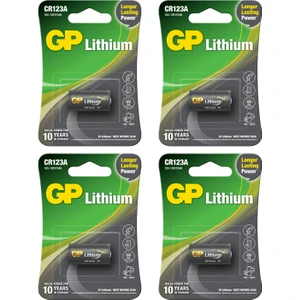 Gp Batteries GPCR123A DL123A/CR123A Boy Lityum Pil, 3 Volt, 4 Adet Pil